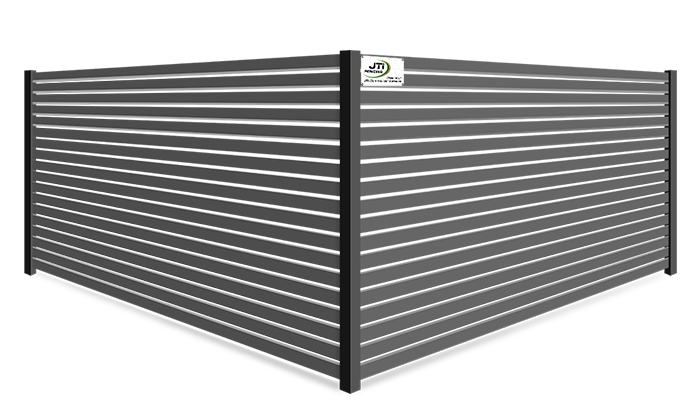 Black quickscreen aluminum horizontal fence in Whatcom County Washington