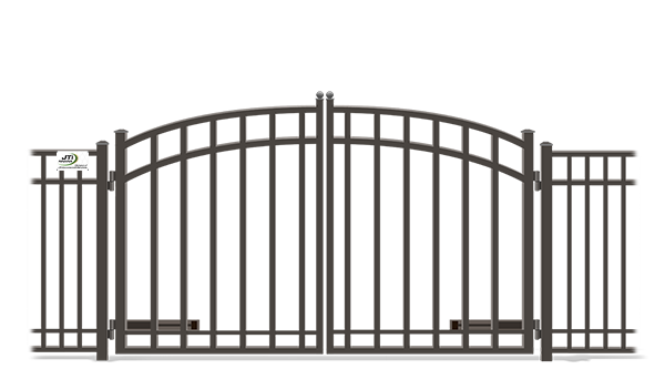 Black Ornamental Iron Drive Gates With Arched Top in Lynden Washington