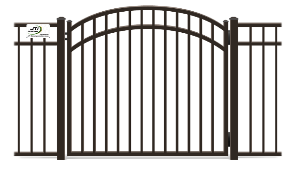 Black Ornamental Iron Walk Gates With Arched Top in Lynden Washington