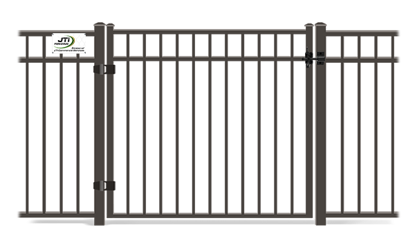 Black Ornamental Iron Walk Straight Top Gates in Lynden Washington